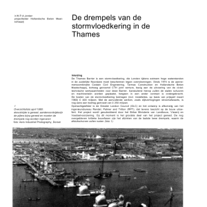 De drempels van de stormvloedkering in de Thames