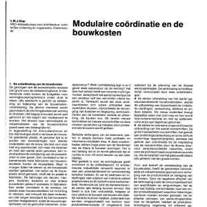 Modulaire coördinatie en de bouwkosten