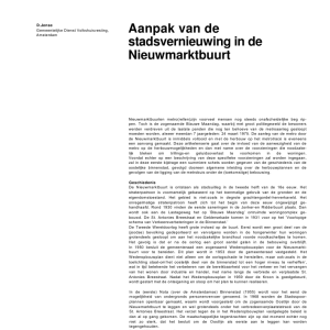 Aanpak van de stadsvernieuwing in de Nieuwmarktbuurt