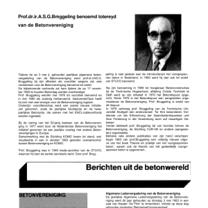 Prof dr ir ASG Bruggeling benoemd tot erelid van de B