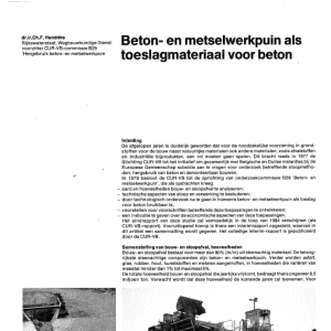 Beton- en metselwerkpuin als toeslagmateriaal voor be