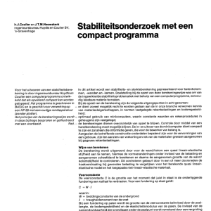 Stabiliteitsonderzoek met een compact programma