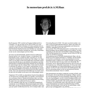 In memoriam prof dr ir AM Haas