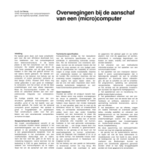 Overwegingen bij de aanschaf van een (micro)computer