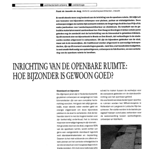 Inrichting van de openbare ruimte - hoe bijzonder is