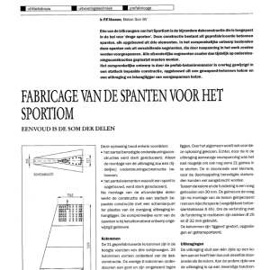 Fabricage van de spanten voor het Sportiom