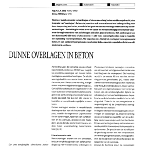 Dunne overlagen in beton