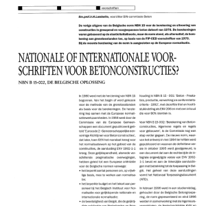 Nationale of internationale voorschriften voor betonc