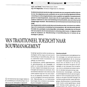 Van traditioneel toezicht naar bouwmanagement