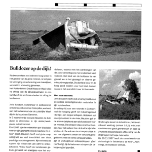 Bulldozer op de dijk