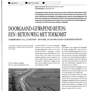 Doorgaand-gewapend beton - een (beton)weg met toekoms