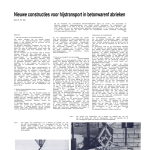 Nieuwe constructies voor hijstransport in betonwarenfabrieken