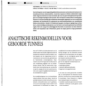 Analytische rekenmodellen geboorde tunnels