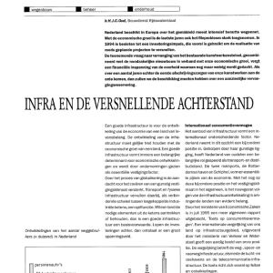 Infra en de versnellende achterstand