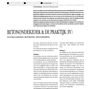 Betononderzoek & de praktijk (IV)