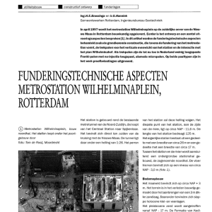 Funderingstechn aspecten Wilhelmina metro