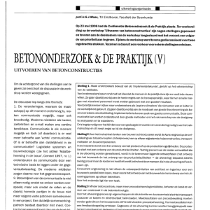 Betononderzoek & de praktijk (V)