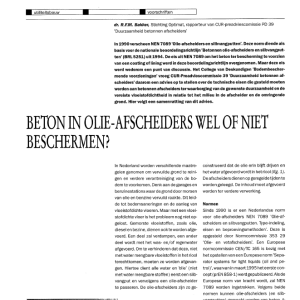 Beton in olie-afscheiders wel of niet