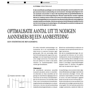 Optimalisatie aantal uit te nodigen aannemers