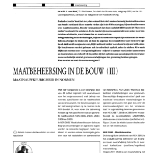 Maatbeheersing in de bouw (III)