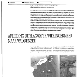 Afleiding uitslagwater Wieringermeer-Waddenzee