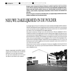 Nieuwe zakelijkheid in de polder