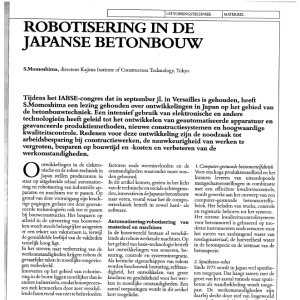 Robotisering in de Japanse betonbouw