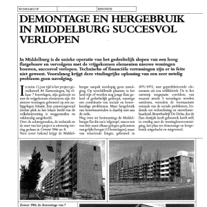 Demontage en hergebruik in Middelburg succesvol verlo