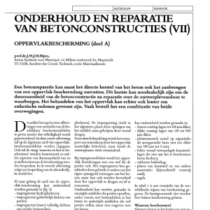 Onderhoud en reparatie van betonconstructies (VII)