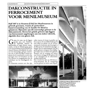 Dakconstructie in ferrocement voor Menilmuseum