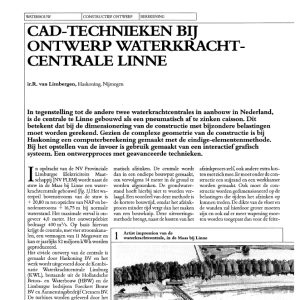 CAD-technieken bij ontwerp waterkrachtcentrale Linne