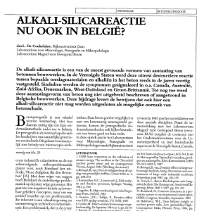 Alkali-silicareactie nu ook in België
