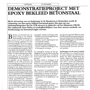 Demonstratieproject met epoxy bekleed betonstaal
