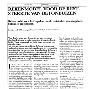 Rekenmodel voor de reststerkte van betonbuizen