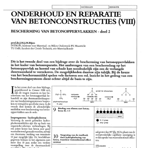 Onderhoud en reparatie van betonconstructies (VIII)