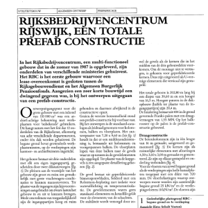 Rijksbedrijvencentrum Rijswijk, een totale prefab con