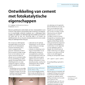 Ontwikkeling cement met fotokatalytische eigenschappen