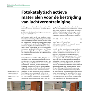 Fotokatalytisch actieve materialen voor bestrijding luchtverontreiniging