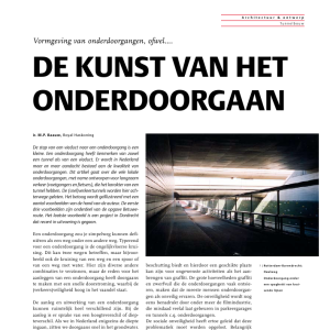 De kunst van het onderdoorgaan