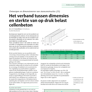 Verband tussen dimensies en sterkte cellenbetonpdf
