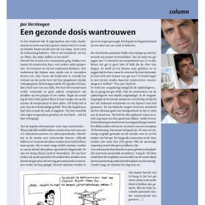 Column Jan Versteegen - gezonde dosis wantrouwen