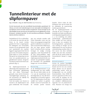 Tunnelinterieur met de slipformpaver