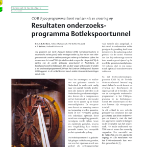 Resultaten onderzoeksprogramma Botlekspoortunnel