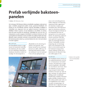 Prefab verlijmde baksteenpanelen