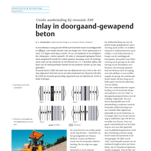 Inlay in doorgaand-gewapend beton