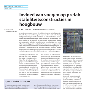 Invloed van voegen op prefab stabiliteitsconstructies in hoogbouw