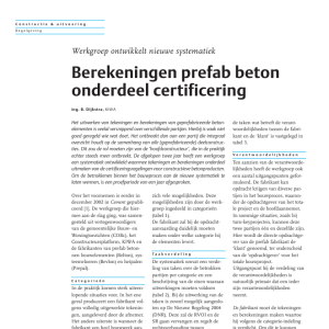 Berekeningen prefab beton onderdeel certificering