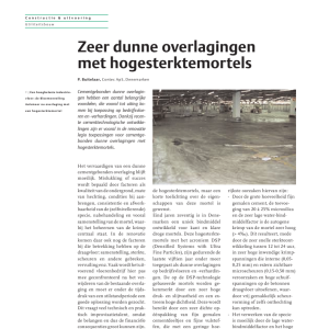 Zeer dunne overlagingen met hogesterktemortels