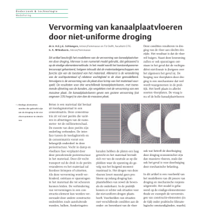 Vervorming van kanaalplaatvloeren door niet-uniforme droging