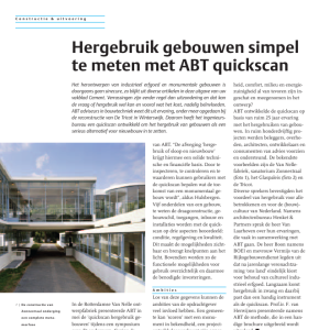 Hergebruik gebouwen simpel te meten met ABT quickscan
